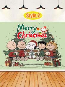 MASSDI Puppies Christmas Party Backdrop, Family Christmas Tree Scene Photo Banner, Decorative Background For Holiday Party & Photography - Cartoon - View 16