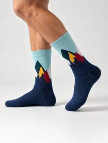 Men's Mid-Calf Casual Socks, Spring/Autumn Sports Fashion Breathable Ins Socks - Multicolor - View 3