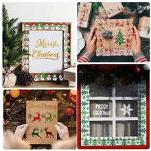 2/1 Set PET Christmas Long Strip Craft Stencils, Reusable Border Templates With Merry Christmas Letters, Santa Claus, Snowman, Christmas Tree, Snowflake And Gingerbread Man Hollow Design, Plastic Handmade Tool Set, Suitable For DIY Scrapbooking, Wall Decoration And Fabric Photo Album Cover - One Size Fits All - View 7