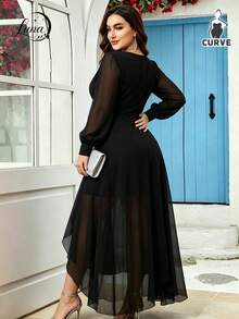 Plus Size Dresses - Black - View 4