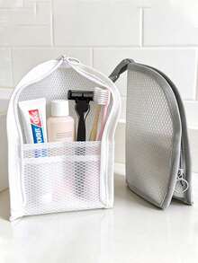 Travel Makeup Bag, Travel Toiletry Bag, Portable Compact Thick Mesh Large Capacity Octagonal Toiletry Bag, Small Item Storage Bag, Toiletry Bag - Multicolor - View 4