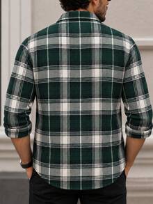 100% Cotton Linen, Breathable, Lightweight, Button-Down Collar, Men's Linen Shirt - Green - View 2