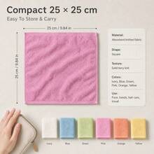 Handuk Wajah 40/6/12/24 pcs, Kain Wajah Super Lembut Ramah Kulit, Cocok untuk Kulit Sensitif, Ukuran Kecil 10x10 Inci, Kain Pembersih Riasan yang Dapat Dicuci Ulang dan Digunakan Kembali, Mudah Dibilas, Kain Pembersih Wajah Multicolor - MultiWarna - View 2