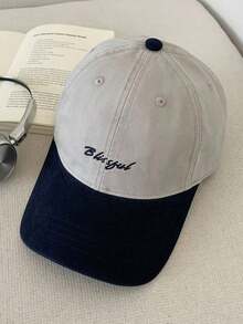 1pc Women's Embroidered Letter Colorblock Baseball Cap, Fashion Casual Hat, Soft Crown Curved Brim Cap, Suitable For Daily Wear And Outdoor Outings - Multicolor - View 6