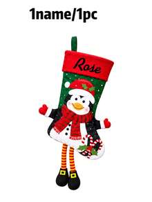 Custom Name Long Leg Christmas Stocking, Festive Fireplace Mantel Gift Sock, Personalized Xmas Tree Hanging Decor, Cute Holiday Decoration, Customized Seasonal Keepsake, Customizable Christmas Gift For Home, Home Christmas Decorations - Multicolor - View 23