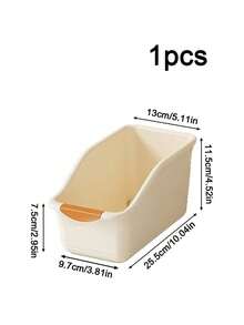 2/1pc Slanted Plastic Storage Bucket, Multi-Function Open Organizer Box With Anti-Slip Handle, Stackable Desktop Storage Box, Suitable For Cosmetics, Skincare, Bathroom, Vanity, Cabinet Storage, Space-Saving Cabinet, Bathroom Accessories, Kitchen Accessories - Multicolor - View 12