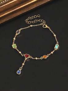 Gelang Kaki Minimalis Elegan dengan Desain Unik dan Kasual Gaya Bohemian Eropa & Amerika: Rumbai, Tetesan Air, Bentuk Geometris, Hati, dan Patchwork. - MultiWarna - View 2