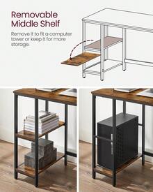 Home Office Desks - Coffee Brown - View 4