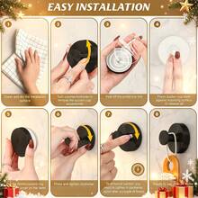 Strong Self-Adhesive Wall Hook, Towel Hook, Key Hook, High-Strength Towel Hook, Kitchen Utensil Storage Hook, No Drilling Required, Plastic Material, Suitable For Modern Home Storage Hook, Practical Hook Design, Christmas Wreath Hook - View 4