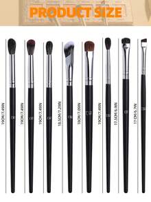 BS-MALL 8Pcs Travel Makeup Brush Set Pink Vegan Synthetic Portable Small Size Face Cosmetic Brushes - Black - View 6