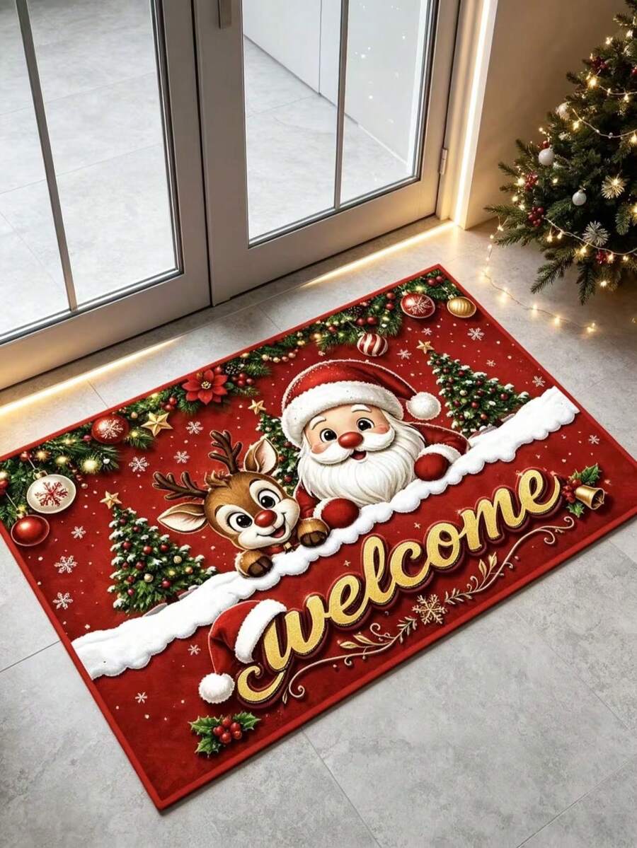 1 chiếc thảm quà tặng ông già Noel, nhung lông mềm, thảm chùi chân, thảm nhỏ, thảm chào mừng, thảm trải sàn, thảm cửa ngoài trời, thảm bếp, trang trí nhà cửa, thảm cửa trước, thảm khu vực, thảm ngoài trời, thảm vườn, thảm có thể giặt được - Nhiều màu - Xem 1