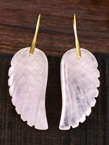 Pink Crystal Wing Earrings Sweet Fashion Gold Plated Personalized Ear Pendants Exaggerated Party Jewelry - Baby Pink - View 8