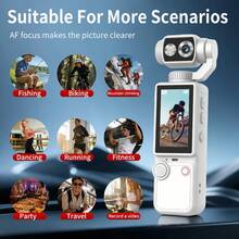 Entry-Level Professional Vlog Handheld Action Camera (Includes 128G TF Memory Card), 180° Rotating Camera, Built-In Fill Light, Upgraded Seamless Auto Storage (Shooting + Recording), 2000mAh Long Battery Life. Suitable For Webcam, Cycling/Hiking/Sports Recording, Video Diary Camera, Panoramic Camera, Blogger Entry-Level Camera, Perfect For Life Recording And Travel Gift - View 4