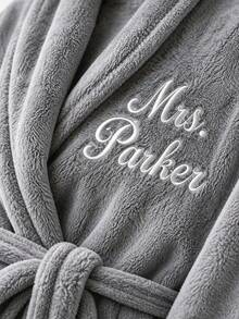 Personalized Couple Bathrobe Set, Honeymoon Bathrobe, Anniversary Gift, Customized Embroidered Mr & Mrs Bathrobe, Wedding Gift - Multicolor - View 6