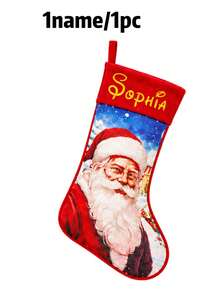 客製化刺繡姓名聖誕襪，節慶壁爐裝飾，個性化姓名節日禮物襪，舒適聖誕樹掛飾，客製化季節性居家紀念品，可客製化聖誕禮物袋，居家聖誕裝飾 - 彩色 - 查看 30