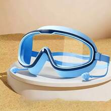 1pc Wide View Anti-Fog Waterproof Swimming Goggles, Built-In Silicone Earplugs, Adjustable Strap, Suitable For Pool, Beach, Diving - Multicolor - View 9