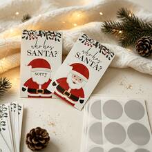 Christmas Scratch-Off Card Set – "Who Has Santa?" Party Game Cards And Holiday Raffle Tickets; Suitable For Halloween, Christmas, And New Year's Celebrations - Multicolor - View 5