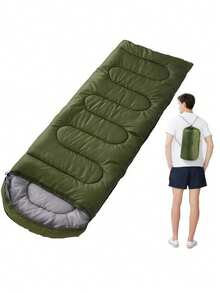 1pc Lightweight All-Season Camping Sleeping Bag - Warm Envelope Design, Lightweight And Compact, Drawstring Closure, Durable Nylon Material, Outdoor Adult Sleeping Bag For Winter Cold Protection, Camping And Hiking Sleeping Bag, Rectangular Shape Suitable For Outdoor Travel And Hiking, Camping Accessories, Hiking Gear, Modern Camping Equipment, Compact Storage Bag - Multicolor - View 2