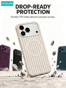 Koolife 1pc Cherry Red Knitted Texture Magnetic Phone Case, Fashion Minimalist Ins Style Aesthetic Niche Elegant Design, Strong Magnetic Shockproof Soft TPU Protective Cover, Compatible With IPhone 18 Pro Max/18 Pro/17/17 Pro/17 Pro Max/16/16 Pro/16 Pro Max - Deep Cherry Purple - View 4