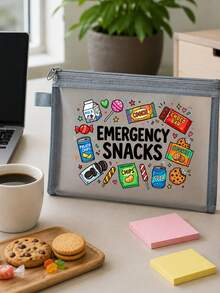 Mesh Makeup Bag With Cute Cartoon Snack Patterns, Multifunctional Makeup Bag That Can Store Snacks, Portable Storage Bag, Holiday Essential, Snack Storage Bag, Travel, Dorm, Bridal Gift, Birthday Gift - Multicolor - View 2