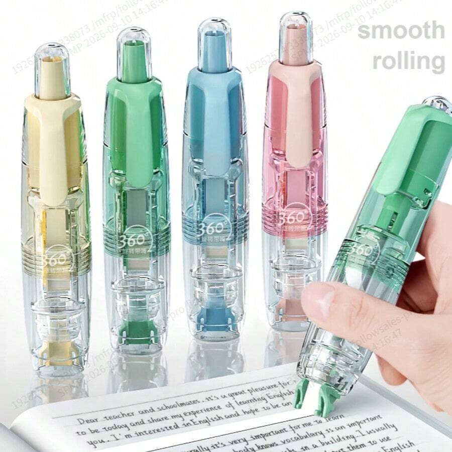 5pcs Premium Whiteboard Correction Tape, Retractable Elegant Design, Suitable For Office And Study Supplies - Fast, Clean, Easy To Use, Economical And Cute - Multiple Styles - View 1