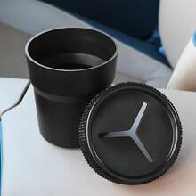 1pc Black Coin Storage Box, Creative Fashion Mini Storage Can Faux Diamond Car Cup Holder, Portable Car Coin Storage Bucket, Gift - Black Coin Storage Box - View 6