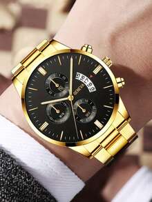 4pcs Men's Quartz Watch Mixed Set With Single Calendar Function, Round Dial, Business Casual Minimalist Scale, Suitable For Daily Wear, Decoration Or Graduation Season, Birthday And Various Festival Gifts For Male Friends - Multicolor - View 6