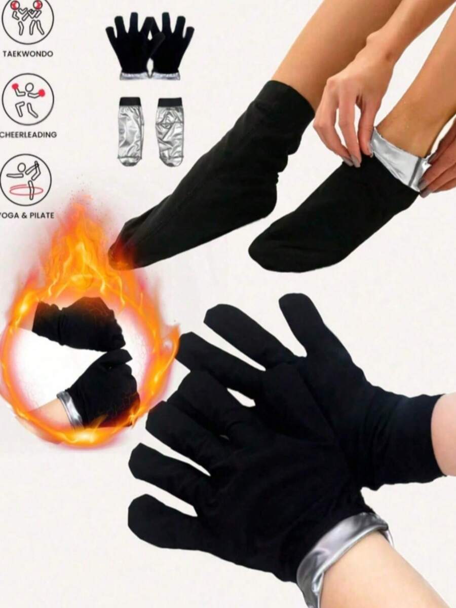 1 Pair Unisex Sauna Moisturizing Gloves, Anti-Dryness, Anti-Darkening, Anti-Sweat Training Hand Protection - Multicolor - View 1