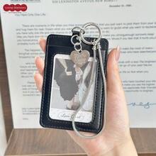 Ins Snake Bone Chain Leather Card Holder Wrist Strap 3 Inch Small Card Protective Sleeve ID Badge Bus Card Meal Card Multi-Slot Korean Style - A - View 5