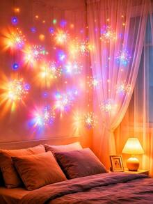 أضواء سلسلة LED على شكل ألعاب نارية، شرائط إضاءة RGB متغيرة الألوان، مناسبة لديكور المنزل، غرفة النوم، المطبخ، التلفزيون، حفلات العطلات، عيد الميلاد - M32-سلسلة أضواء الألعاب النارية - مشاهدة 1