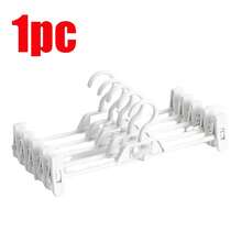 1/5/10pcs Telescopic Non-Slip Seamless Pants Hanger, Can Clip Pants, Clothes And Christmas Outfits, Suitable For Dorm And Bedroom, Space-Saving Storage - White - View 10