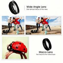2-In-1 HD Phone Lens Kit - Wide Angle & Macro, Lightweight Design With Portable Bag, Convenient For Shooting Anytime Anywhere, 0.45x Ultra Wide Angle & Macro Lens Set, Optical Zoom Function, Universal Clip Compatible With Smartphones, HD Wide Angle Lens, Phone Camera Lens 2-In-1 Clip-On Lens Kit, 37mm 0.45x 49UV Ultra Wide Angle & Macro Phone Camera Lens, Suitable For Smartphones - 2-in-1 - View 8