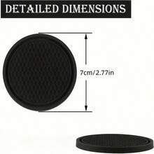 4pcs/2pcs/1pc Universal Car Non-Slip Cup Holder Coasters, Embedded Decorative Silicone Cup Coasters, Car Interior Accessories Set (7cm/2.75in) - Style a - View 9