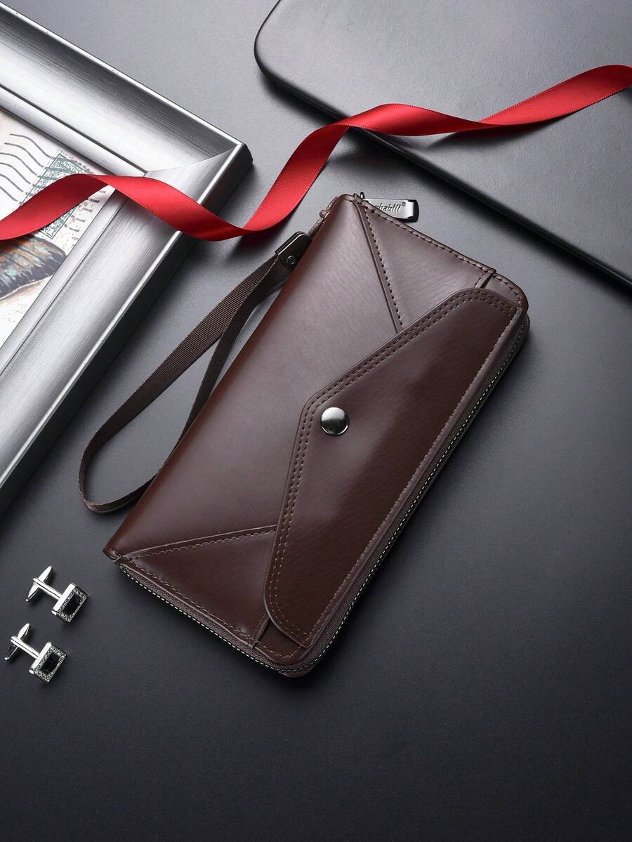 SHABILI New Long Wallet For Men, Zipper Multi-Card Slot Large Capacity Clutch Bag, Fashion Casual Long Wallet For Men