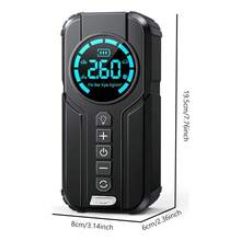 Arrancador de Batería para Auto Portátil con Compresor de Aire 150 PSI, Inflador de Neumáticos con Pantalla Digital LED y Linterna, Cargador de Emergencia Multifunción para Coche y Moto - Negro/Gris - Ver 8