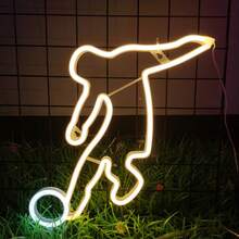 1pc LED Soccer Action Pattern Neon Light Bar Wall Scene Decor Hanging Lamp Battery/USB Powered Romantic Fairy Light Home Holiday Birthday Party Bedroom Room Decoration - Football Neon Sign - View 12