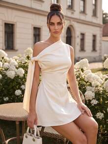 Women Short Dresses - White - View 3