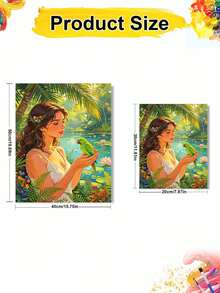 1 Set Woman And Parrot DIY Digital Oil Painting Kit, Artistic Oil Painting Set, Suitable For Adult Beginners, Bedroom Decor And Art Wall Decoration, Holiday Gifts. - Sets - View 8