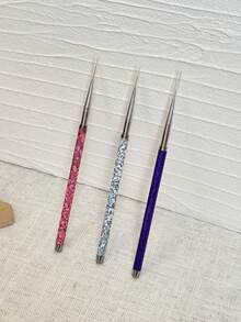 3PCS Nail Art Liner Brush Set, Gradient Color, Marble Pattern, Spotted Color, Multiple High-End Luxury Styles Nail Painting Brush Set - Multicolor - View 7