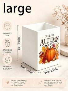1件裝「HELLO AUTUMN」多功能收納整理盒－餐具架、桌面收納盒（適用於收納餐具、吸管、茶包、筆、遙控器），小巧省空間，適合廚房、辦公室、客廳（下單前請確認尺寸） - 彩色 - 查看 10