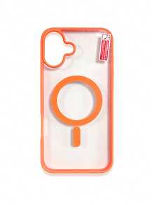 1pc 5-Style Optional Contrast Border Magnetic Large Window Transparent Phone Case, Ins Minimalist Phone Case, Built-In Magnetic Ring Supports Wireless Charging; Covers, A Style Transparent Border / B Style Light Pink Border / C Style Vibrant Orange Border / D Style Classic Black Border / E Style Light Gray Border, Raised Lens Full Coverage Anti-Drop Soft Shell, Minimalist Versatile Fashion Phone Case, Suitable For Personal Use, Birthday Gift Choice; Compatible With IPhone Case - Multicolor - View 131