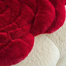 1pc Red Rose Shaped Sofa Cushion, Plush Polyester Fiber Material, Floral Pattern, All Season Anti-Slip Dust-Proof Sofa Cover, Suitable For Living Room/Bedroom Sofa Decoration, Holiday Gift - Red - View 3