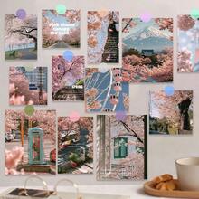 SCXXBSW 15pcs "Cherry Blossoms Falling In The Woods" Card Wall Decal For Room Decor; Greeting Card For Friends And Loved Ones; Romantic, Nostalgic Style; Suitable For Diaries And Scrapbooks - 15pcs - View 6