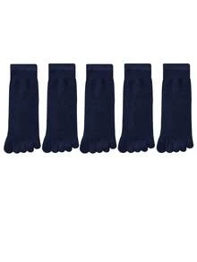 chuanwa(2) Women Solid Color Five Toe Socks Breathable Sweat Wicking Mid Crew Toe Separated Socks Casual Five Finger Socks Suitable Multi Colors Available - Multicolor - View 15