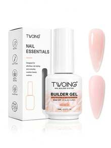 TWOING 15ml 8-in-1 Jelly Nude Builder Gel, Gel Kuku Multifungsi yang Merata Sendiri untuk Membangun Apex, Ekstensi Kuku, Pembentukan & Pelapisan Kuku, Hasil Akhir Transparan Netral, Seni Kuku DIY Ramah untuk Pemula, Membutuhkan Lampu UV/LED - merah muda telanjang - View 2