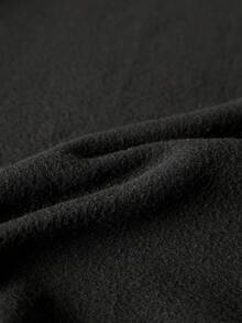 Camvyn Men's Autumn/Winter Casual Versatile Patchwork Loose Raglan Sleeve Polo Collar Sweatshirt - Black - View 9