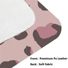 Sweet Y2K Style Pink Leopard Leather Desk Pad, Honey Heart Graphic Waterproof Oilproof Extended Mousepad Leather, Aesthetic Desk Decor For Girls - View 6