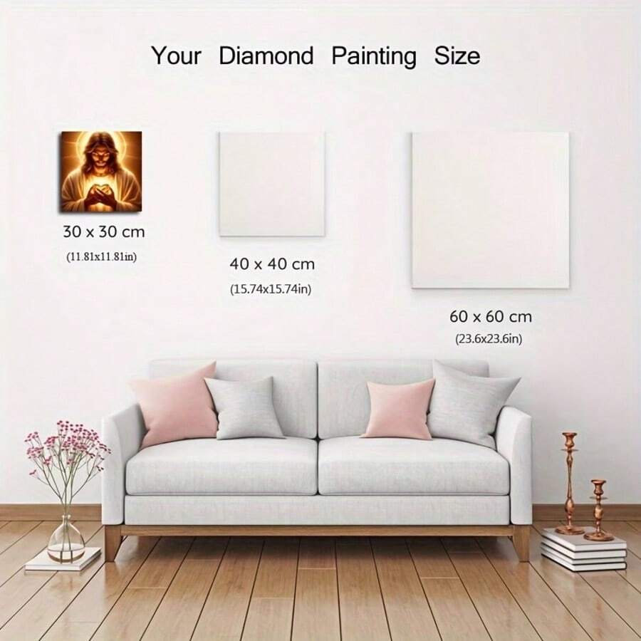 Round 5D Diamond Painting Religious Figure Jesus Portrait Acrylic Diamond Art Kit DIY Adult Home Wall Decor Display