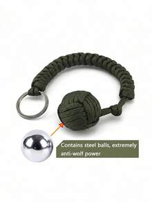 1 móc khóa paracord tết thủ công đa năng kèm hạt thép, nút thắt rắn bền bỉ kiểu Monkey Fist, móc khóa paracord cầm tay, phù hợp dùng ngoài trời, phong cách outdoor tối giản - Nhiều kiểu dáng - Xem 1