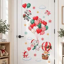 Dreamy Animal Balloon Wall Stickers, Cloud Hot Air Balloon Decals, Cute Rabbit Elephant Fox Wall Decor, Bedroom Home Decoration - Cute Wall Stickers - View 4